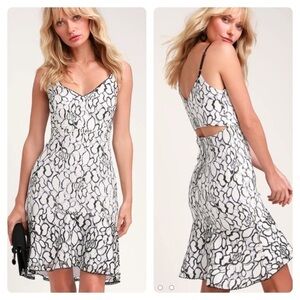 Lulu’s Ryse the Label Addison Black and White Lace Cutout Dress size medium